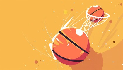 Basketball event, gear propel, flat design illustration