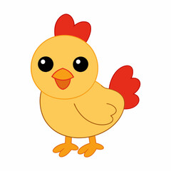 Cute chicken vector art on a white background