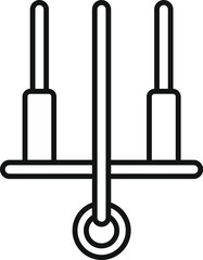 Cricket wickets icon. Outline cricket wickets icon for web design isolated on white background