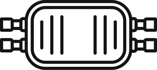Car radiator keeping engine cool during driving with pipes connected
