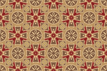 Mexican Style Frame, Traditional Ethnic Ikat, Aztec Abstract Vector Pattern, Seamless Pattern in Tribal, Folk Embroidery and Mexican Style.