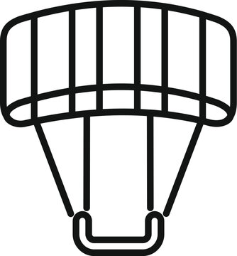 recommend clip art: Simple black and white line art of a parachute floating through the air