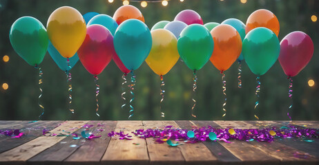 Stunning Birthday Party Background Featuring Bright Balloons and Radiant Confetti for a Memorable and Festive Celebration
