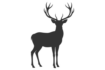 Fototapeta premium Deer logo icon silhouette vector with white background