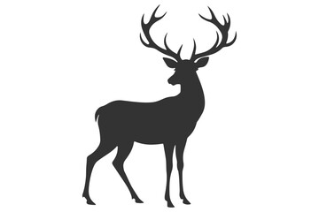 Fototapeta premium Deer logo icon silhouette vector with white background