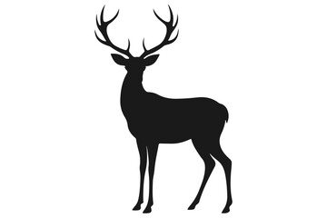 Fototapeta premium Deer logo icon silhouette vector with white background