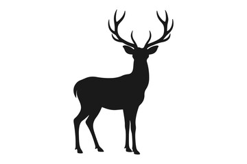 Obraz premium Deer logo icon silhouette vector with white background