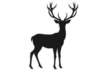 Obraz premium Deer logo icon silhouette vector with white background