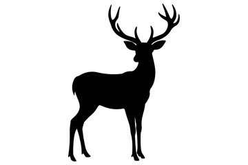 Fototapeta premium Deer logo icon silhouette vector with white background