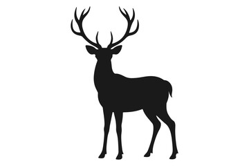 Fototapeta premium Deer logo icon silhouette vector with white background