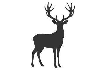 Obraz premium Deer logo icon silhouette vector with white background