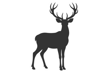 Fototapeta premium Deer logo icon silhouette vector with white background