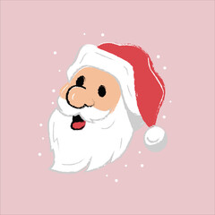 vector illustration of smiling santa claus character in crayon style