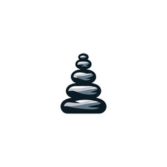 stone rock balancing logo design spa and wellness vector zen stone silhouette logo