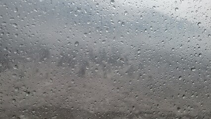 Raindrops on glass window