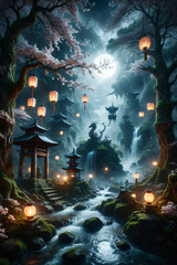 Serene Mountain Getaway: Graceful House Surrounded by the Beauty of a Flowing Waterfall and High Peaks
