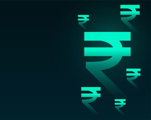 Fototapeta premium glowing indian inr rupee symbol background for retail market