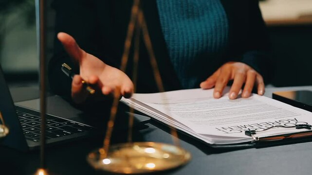female business woman lawyers working at the law firms. Judge gavel with scales of justice. Legal law, lawyer, documents, advice and justice concept.