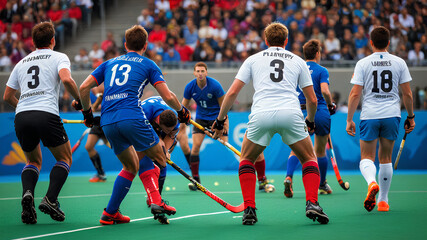 AI image generate of men's field hockey team at the Paris 2024 Olympics