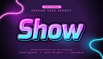 trendy show text effect lettering in 3d style