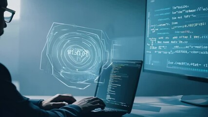 Programmer Working on Code at Night Generative AI