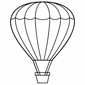 recommend clip art: Hot air balloon line art vector illustration 