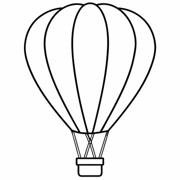 recommend clip art: Hot air balloon line art vector illustration 