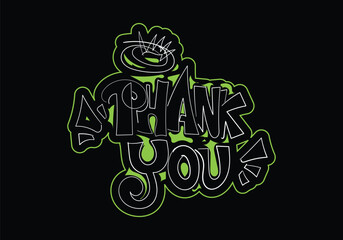 THANK YOU graffiti tag style design