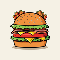Stylized Hamburger Illustration