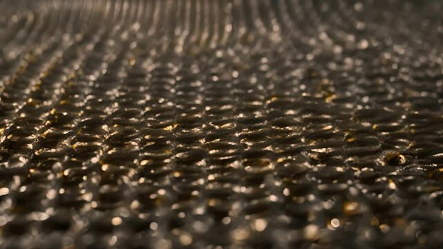 A macro view of a mud flap fabric showing the tightly woven mesh and tiny threads of various shades.