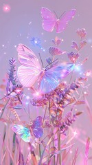 Meadow and butterflies graphics art invertebrate.
