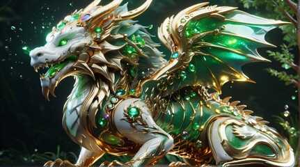 Emerald-Studded Majestic Dragon