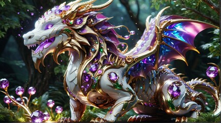 Majestic Amethyst-Embellished Dragon