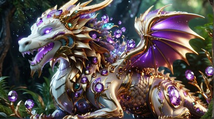 Majestic Amethyst-Embellished Dragon