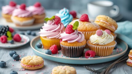 a close upa close up shot of delicious sweets