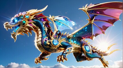 Radiant Rainbows Gem Dragon