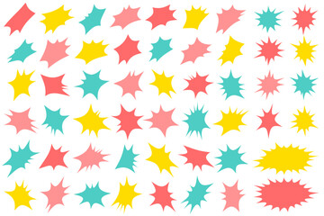 ポップな爆弾形状イラストセット