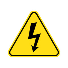High voltage sign with lightning.