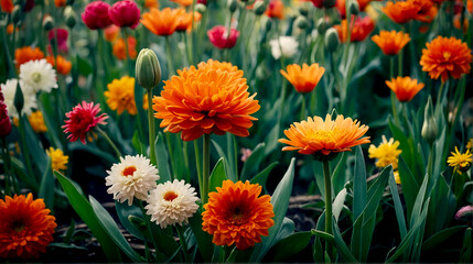 Dutch flowers close-up background.