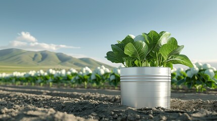 Visual representation of resilient agricultural practices, adapting to climate change impacts and reducing greenhouse gas emissions. Illustration, Image, , Minimalism,