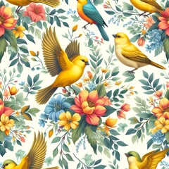Obraz premium Colorful feathered yellow pattern design