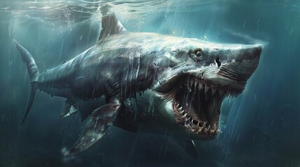 Fototapeta premium Great White Shark Underwater