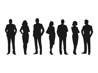 Two business people conversation. Group of business people silhouette. Businessman having a meeting.