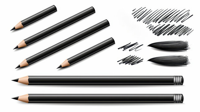 Vector set of charcoal and graphite pencil art brushes for digital artists.