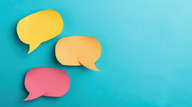 Vibrant paper bubbles for engaging speech visuals.