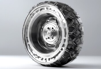 Obraz premium olated wheel background 3d white three-dimensional aluminium auto automobile automotive beauty black blue brake