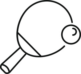 Ping pong paddle hitting ball minimalist illustration for sports concept