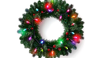 Christmas Wreath with Colorful Lights