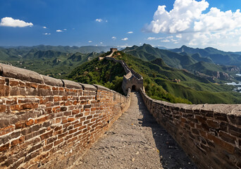 Forest-covered slopes of the mountain range.