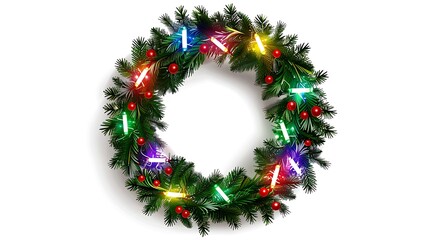 Christmas Wreath with Colorful Lights